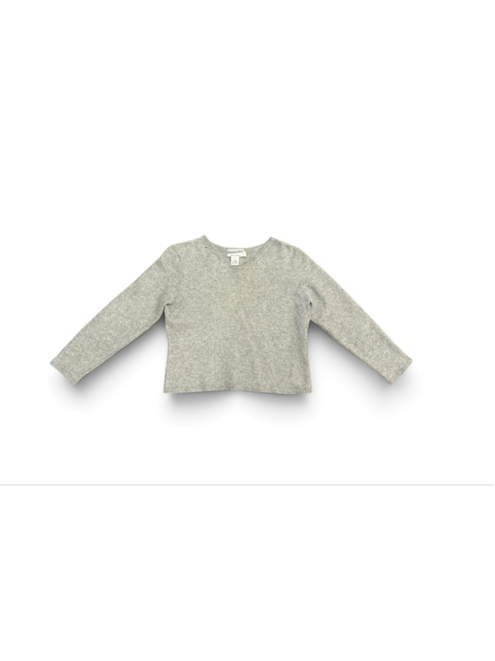 Vintage 90s Pendleton Women L Gray 100% Cashmere Cropped Crewneck Sweater USA - Picture 3 of 6